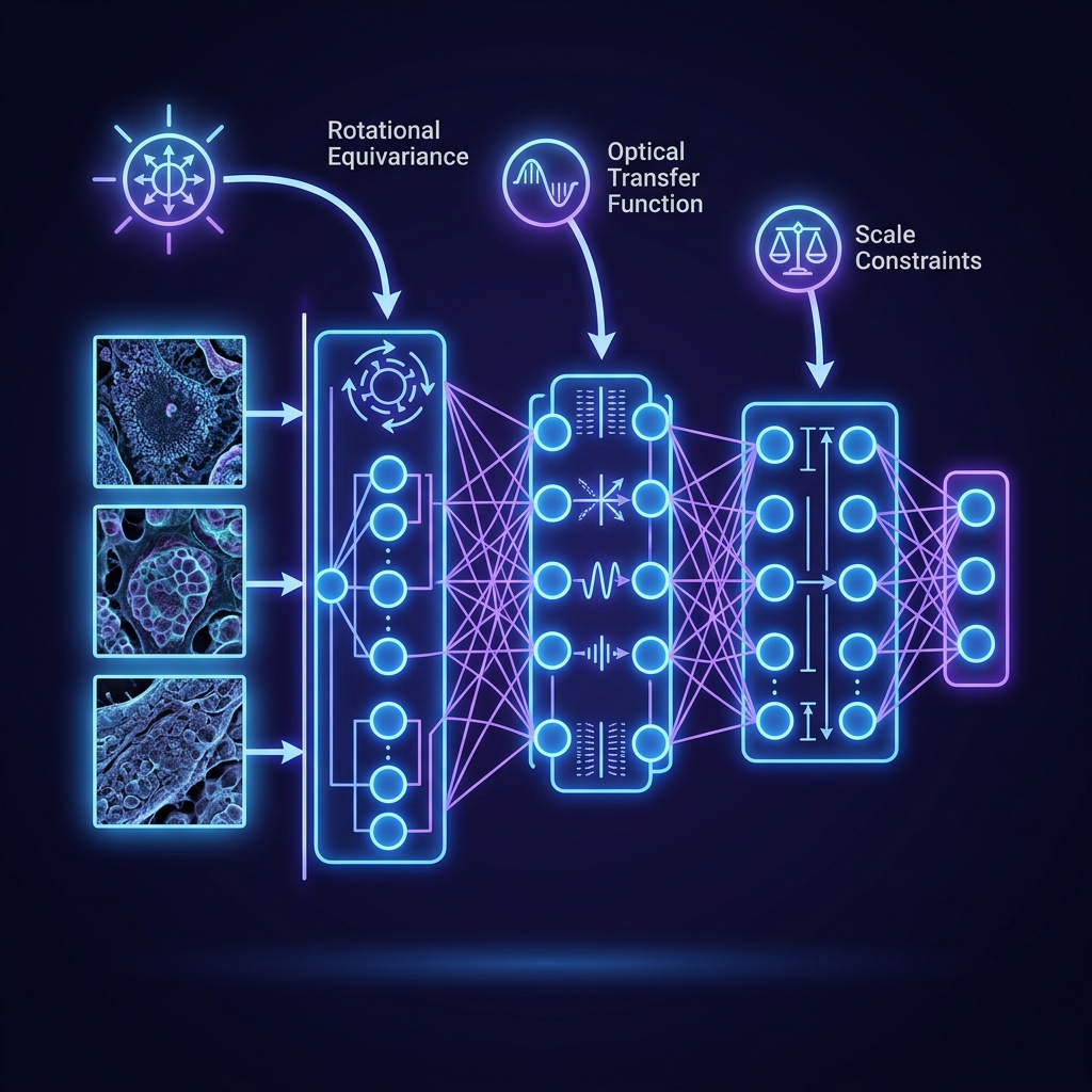 Inductive Biases for Efficient Deep Learning in Microscopy